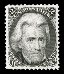 103, 2c Black re-issue, a fabulous quality mint example of this rare and popular re-issue, possessing not only perfect centering amid extravagantly large margins, but its
overall freshness and brilliance is unlike any other we have ever seen, wi