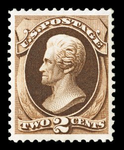 157, 2c Brown, exceedingly well centered amid uncharacteristically large margins, intensely rich color in a deep shade, full o.g., lightly hinged, extremely fine an uncommonly
choice original gum example of the Two Cent 1873 Continental Bank No