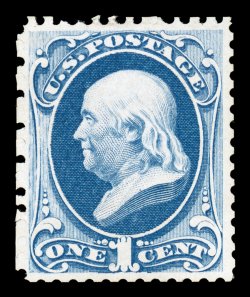 167, 1c Ultramarine special printing, without gum as issued, incredibly well centered, intense shade and a sharp prooflike impression on bright paper, scissor separated as
almost always but leaving intact perforations all around, an extremely fi