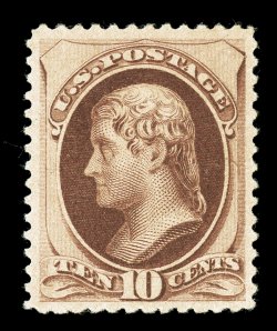 187, 10c Brown, without secret mark, choice unused example, rich luxuriant color, exceptionally well centered, extremely fine 1992 PSE and 2000 PF
certificates.
