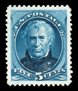 204, 5c Deep blue special printing, without gum as issued, phenomenally well centered amid immense margins which are unheard of on any of the Special Printings, deep luxuriant
color and a crisp detailed impression on fresh paper, uniformly even