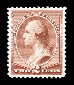211B, 2c Pale red brown special printing, select mint example of this scarce stamp, wonderfully bright and fresh, deep rich color and a crisp impression, exceptionally well
centered within large margins, o.g., lightly hinged, extremely fine 198