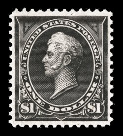 261, $1.00 Black, Ty. I, a marvelously choice mint example, possessing an uncommon overall freshness, with truly prooflike color and impression on bright paper, exceptionally
well centered, plus its perforations are unusually even and intact all