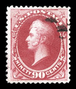 191, 90c Carmine, vibrant color, nicely centered and margined, uncommonly light and unobtrusive cancel, very fine 1997 PF certificate.