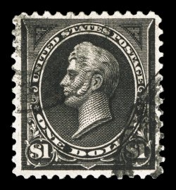 276A, $1.00 Black, Ty. II, deep intense color, well centered, light cancels, choice very fine 1994 PF certificate.