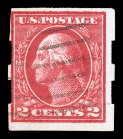 482A, 2c Deep rose imperforate, Ty. Ia, Schermack Ty. III perforations, exceptionally well centered for this, particularly when compared to the existing population, with full
Schermack perforations on both sides, being just one of a very few tha