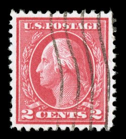 500, 2c Deep rose, Ty. Ia, excellent centering, brilliantly rich color, wavy machine cancel, extremely fine 1996 PF certificate.