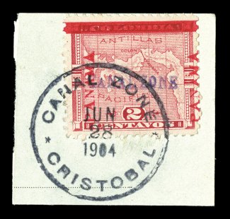 1, 2c Rose, tied to piece by complete crisp strike of a Cristobal c.d.s., well centered, brilliantly rich color, very fine and uncommonly choice 2004 PF
certificate.