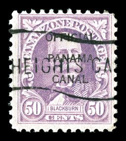 O8, 50c Rose lilac, Ty. 1A ovpt., with c.t.o. cancel as are all known examples, typical centering, fine.