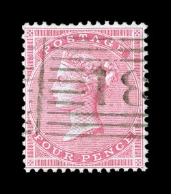 24, 1856 4p Rose on bluish paper, nicely centered, strong color and impression, very fine 2001 BPA certificate (S.G. 63 £450).