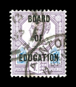 O65, 1902 5p Lilac and ultramarine, with Board of Education overprint, unusually well centered, attractive colors, c.d.s. postmarks, very fine 1977 RPS certificate (S.G. O81
£850).