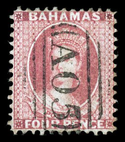 6, 1862 4p Dull rose, better centering than typically found, rich color, crisp A05 cancel, very fine for this 2005 APS certificate (S.G. 10 £400).