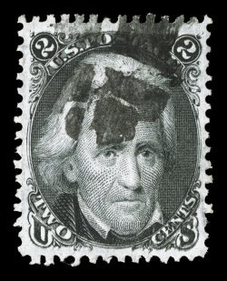 73, 2c Black, an extraordinary quality single, featuring particularly lavish margins all around, the size of which are rarely encountered on any Black Jack stamp, marvelously
well centered within these impressive borders, deep color and a well