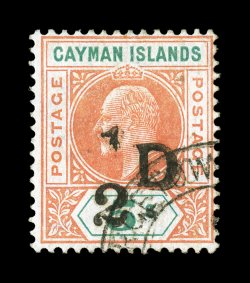 18, 1907 12 D surcharge on 5-, bright colors on fresh paper, neat face-free c.d.s., very fine 1980 BPA certificate (S.G. 18 £425).