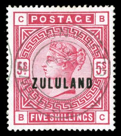 11, 1892 5- Rose, a lovely example of this scarce high value, excellent centering, rich vibrant color on fresh white paper, socked on the nose Eshow c.d.s. dated 25.10.95,
extremely fine and choice 2004 BPA certificate (S.G. 11 £650).