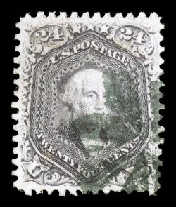 99, 24c Gray lilac, F grill, a magnificent used example that is in the finest attainable quality for this rare and extraordinarily challenging stamp, precisely centered within
considerably wider margins than of what is normally expected on