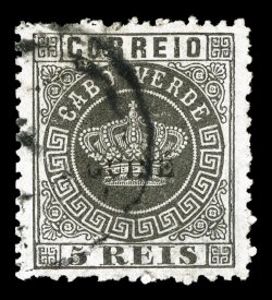 1, 1881 5r Black, unusually well centered, strong clean impression on fresh paper, light target cancel, very fine 2003 I.S.P.P. certificate.