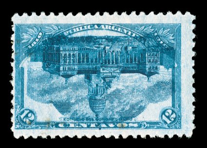 167a, 1910 12c Bright blue, Center Inverted, rich color, centered a bit to left as are all known examples, o.g., faint gum staining not readily seen on face, fine less than 50
examples known.