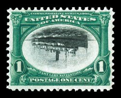 294a, 1c Pan-American, Center Inverted, a wonderfully fresh and crisp mint example of this rare and popular stamp, boasting especially deep rich colors and strong detailed
impressions on bright paper, attractively centered, full clean o.g. that
