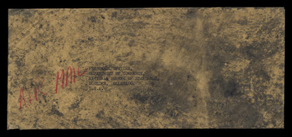 November 9, 1961 Crash cover of the USN P2V from Wilkes Station, Antarctica, via NAF McMurdo, Ross Island, addressed to the Personal Officer, Department of Personnel in
Boulder, Colorado, legal sized cover recovered from the wreck, with no stamps