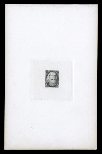 63P1-77P1, 1c-90c 1861 Issue, Hybrid large die proofs, complete set of nine values, each mounted on India and die sunk on card measuring 137x216mm, all with three gilted edges,
a few small faults including some staining on the 90c, otherwise ver