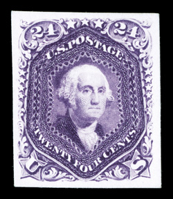 63P4-77P4, 1c-90c 1861 Issue, plate proofs on card  cplt., with both 24c values, no 2c but does include the 15c, large margins, bright colors, very fine.