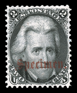 63S-B to 68S-B, 71S-B to 76S-B, 78S-B, 1c-90c 1861 Issue, with Type B Specimen ovpts., cplt. less the 12c and 15c values, bright colors, without gum, a couple minor
imperfections but overall a fine lot.