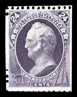 175, 24c Dull purple special printing, without gum as issued, beautiful prooflike color and impression on pristine paper, fairly well centered, a fine example of this rarity
2008 PF certificate.