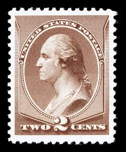 211B, 2c Pale red brown special printing, a magnificent quality mint example, possessing virtually perfect centering amid incredibly large margins, contributing further to this
stamps spectacular overall appeal is its wonderful freshness, with