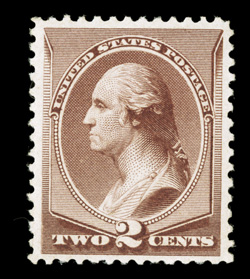 211B, 2c Pale red brown special printing, excellent centering within large margins, sumptuously rich color and crisp impression, o.g., lightly hinged, extremely fine 1990 PF
certificate.