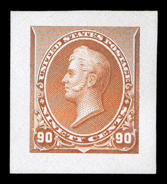 219P2-229P2, 1c-90c Small Die Proofs on India cplt., all with large full margins, the a portion of the original Roosevelt album page still adheres to the back, a few of which
are thinned and may affect the proof itself, very fine.