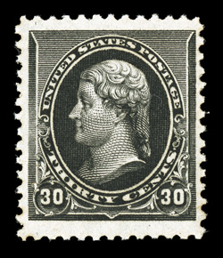 228, 30c Black, well centered within especially large margins, deep intense color and impression, o.g., never hinged, choice very fine 2004 PF certificate.