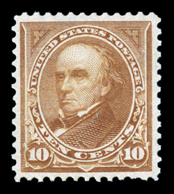 283a, 1900 10c Orange brown, vertical watermark, excellent centering, fresh color, o.g., never hinged, tiny corner perf. thin, otherwise extremely fine clear 1994 PF
certificate (as 283 - bottom selvage subsequently removed) and a 2008 PF cert
