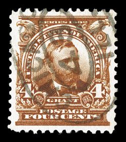 303, 4c Brown, superb used example, possessing flawless centering within lavish margins, intensely rich color and a deeply etched impression, Chicago double oval cancel, an
extremely fine gem for the perfectionist 2009 PSE certificate (Superb 9