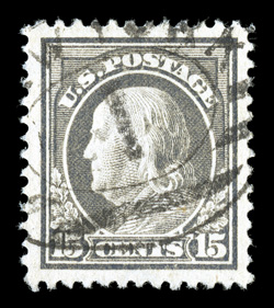 418, 15c Gray, impressive used example, wonderfully well centered amid lavishly large margins, strong rich color on clean white paper, New York double oval cancel, extremely
fine 2008 PSE certificate (XF-Superb 95 Jumbo SMQ $130.00 for 95 and
