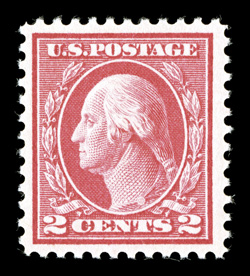 461, 2c Pale carmine red, a highly select mint example of this truly scarce and often faked stamp, possessing a wonderful overall brilliance, deep rich color and a well incised
impression on immaculate paper, extraordinarily well centered, o.g.,