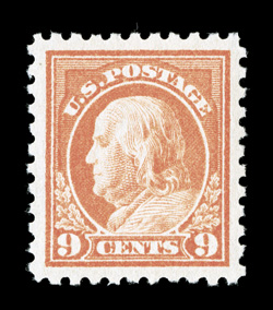 471, 9c Salmon red, an incredible jumbo-margined mint example of this surprisingly difficult value, boasting the most enormous margins imaginable, and being virtually perfectly
centered within this vast expanse, sumptuously rich color as well, w