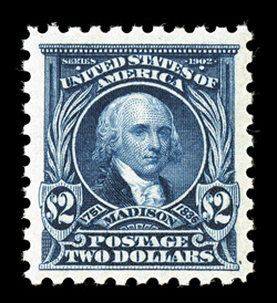 479, $2.00 Dark blue, exceptionally well centered and margined, deep color, o.g., never hinged, extremely fine 2006 PSE certificate.