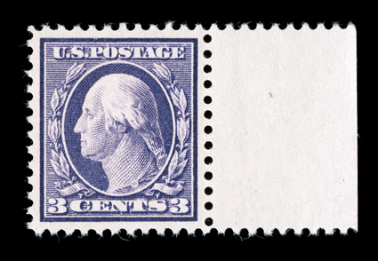 501, 3c Light violet, Ty. I, a flawless right sheet-margin mint single, precisely centered within especially large margins, striking color and an incredibly detailed
impression, immaculate o.g.,never hinged, a superb gem accompanied by a 2008 P