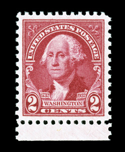 707, 2c Washington Bicentennial, flawlessly centered amid lavishly large margins which are seldom encountered on this series, dazzling intense color and a prooflike impression,
o.g., n.h., superb 2008 PSE certificate (Superb 98 Jumbo SMQ $400.