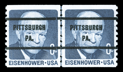 1401a, 6c Dark blue gray coil, untagged, joint line pair with Bureau pre-cancel as issued, brilliantly fresh, o.g., n.h., very fine and quite scarce.