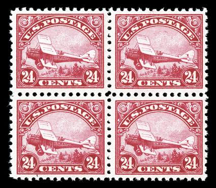 C6, 24c Carmine, mint block of four, bright and fresh, well centered, o.g., never hinged, very fine 2007 PF certificate.