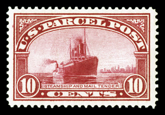 Q6, 10c Parcel Post, outstanding centering within considerably larger margins than typically found, radiant rich color and a well incised impression, o.g., n.h., extremely fine
an uncommonly choice example encapsulated PSE certificate (XF-Supe