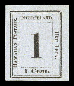 15, 1c Black on grayish, Plate 4-B, Type II, Position 2, highly select unused example, exceedingly large margins all around, remarkably fresh, extremely fine.