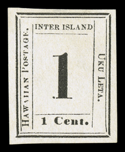 19, 1c Black, Plate 6-A, Type IX, Position 9, unused, exceedingly fresh, four large margins, small thin spot at top, otherwise very fine.