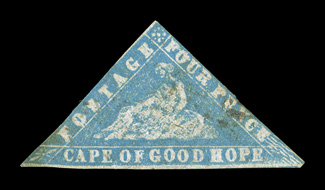 S.G. 14ba, 1861 4p Pale bright blue Woodblock, retouch to right corner, a presentable example of this rare plate variety, margins full to just into the design, strong color,
very light cancel that is completely free of the important retouch, s