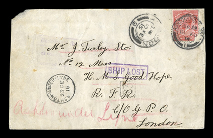 The 1914 Battle of the Falkland Islands exhibition collection, a fascinating collection originally formed by the famous Falkland Island collector Dempsey Prappas, whose
collections we were privileged to sell in 1995 and 2003, primarily consisting