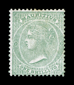 S.G. 53, 1863 1- Green, unused, warm color, fine 2008 BPA certificate ex-Sovereign (Scott 31 $800.00).