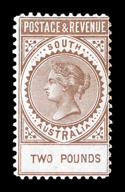 S.G. 200, 1886 £2 Venetian red, perf. 10, wonderfully bright and fresh, full o.g., lightly hinged, a fine example of this scarce stamp signed A. Diena and accompanied by a 2008
BPA certificate ex-Sovereign (Scott 86a $1,950.00).