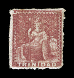 S.G. 31, 1859 (1p) Rose red, pin-perf. 12½, unused, rich color, tiny trace of a toned speck at top, still a fine example of this scarce stamp 2008 BPA certificate ex-Sovereign
(Scott 18 $2,000).